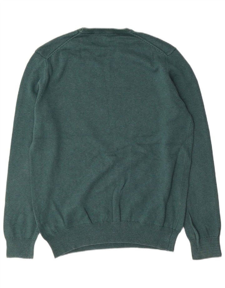 Ανδρικό πουλόβερ με λαιμόκοψη Crew Clothing Ανδρικό βαμβακερό μεσαίο πράσινο