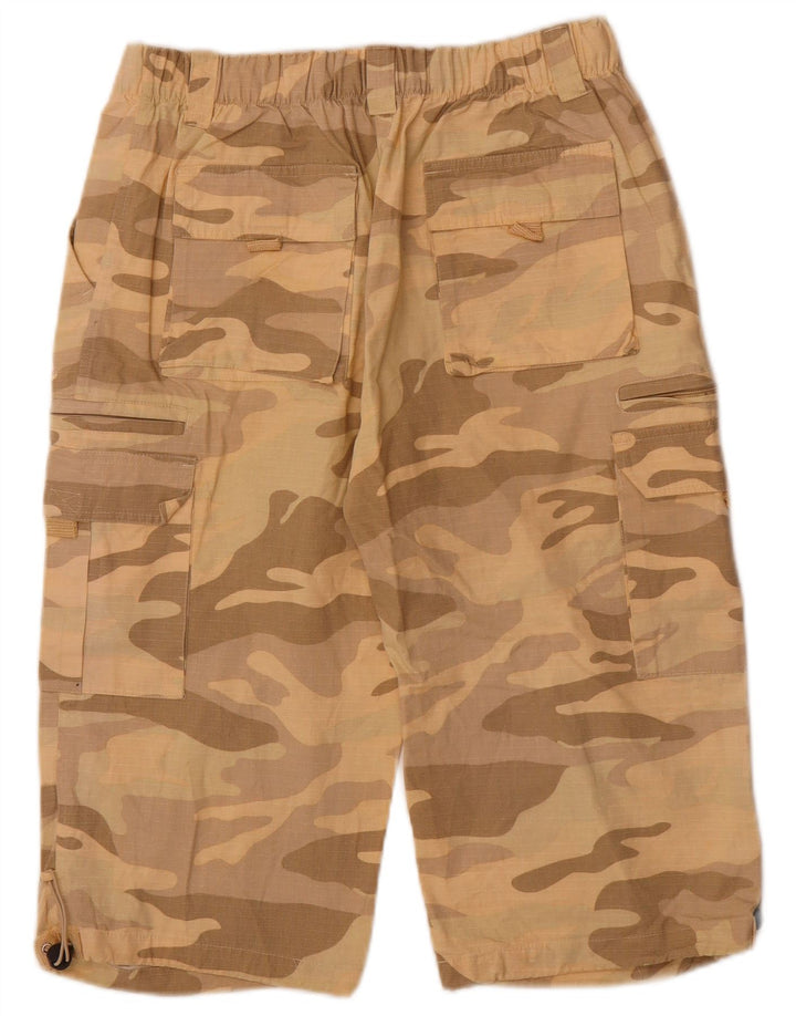 VINTAGE Mens Cargo Bermuda Shorts W31 Medium Beige Camouflage Cotton