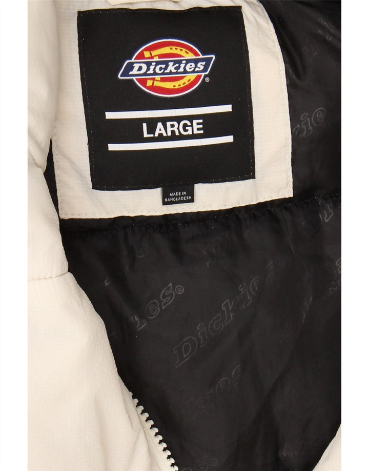 DICKIES Mens Padded Jacket UK 40 Large White Polyamide Vintage Dickies and Second-Hand Dickies from Messina Hembry 
