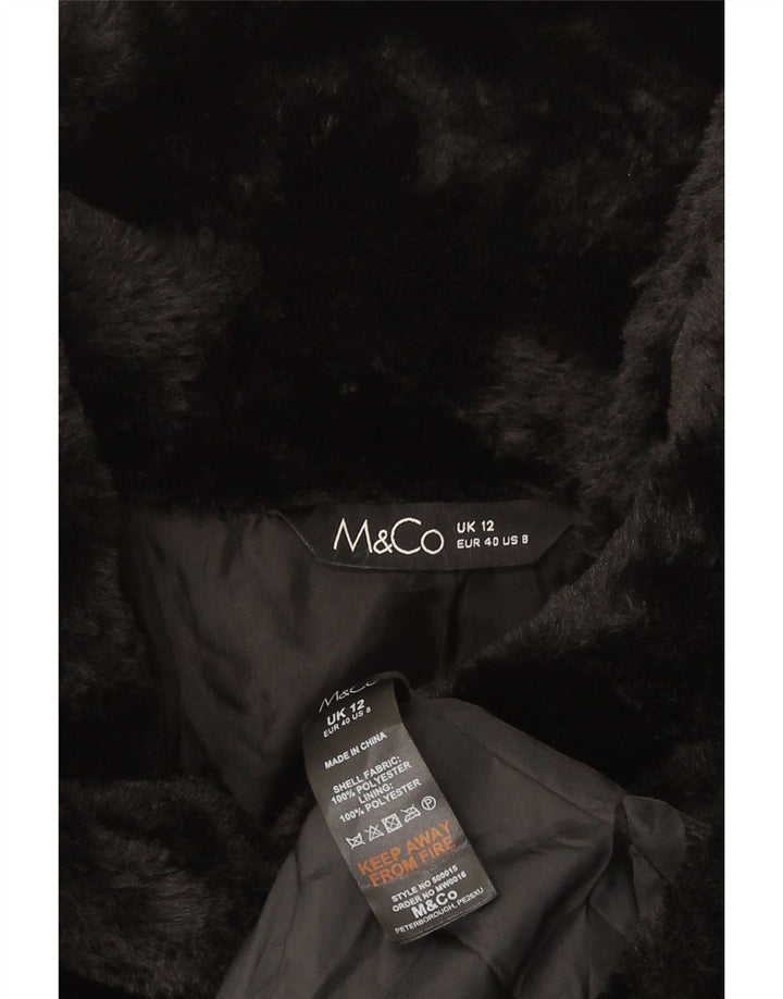 M&Co Γυναικεία Faux Fur Gilet UK 12 Medium Black Polyester