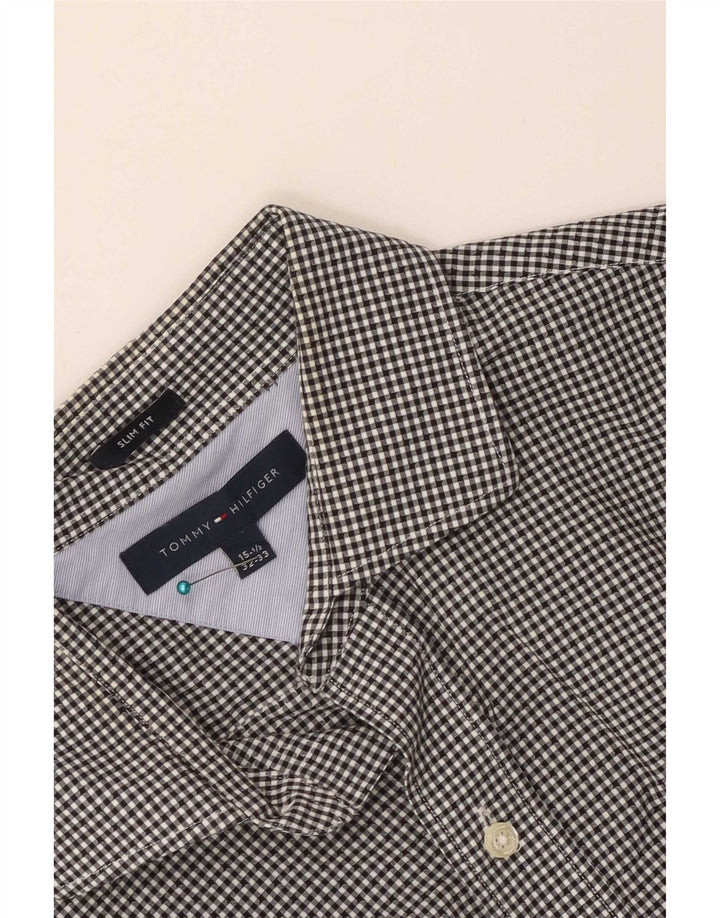 Ανδρικό πουκάμισο Tommy Hilfiger Slim Fit Size 15 1/2 Medium Black Gingham