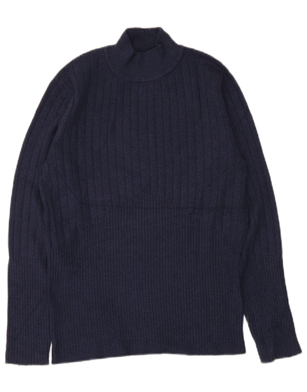 Marks & Spencer Γυναικείο πουλόβερ με λαιμό χελώνα UK 12 Medium Navy Blue