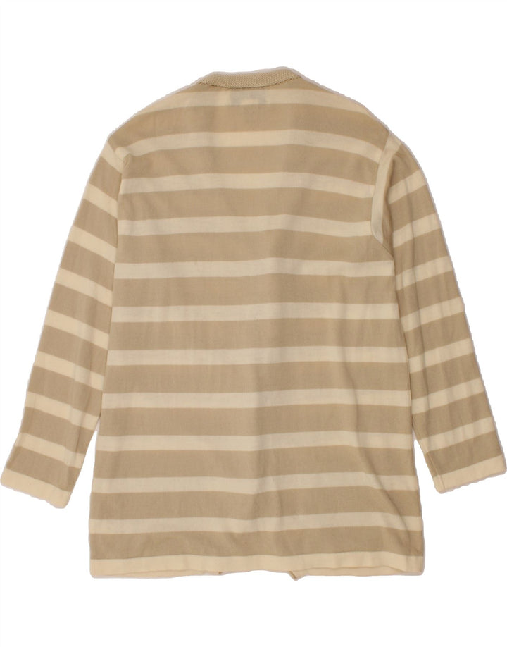 LES COPAINS Womens Cardigan Sweater IT 44 Medium Beige Striped Classic Vintage Les Copains and Second-Hand Les Copains from Messina Hembry 