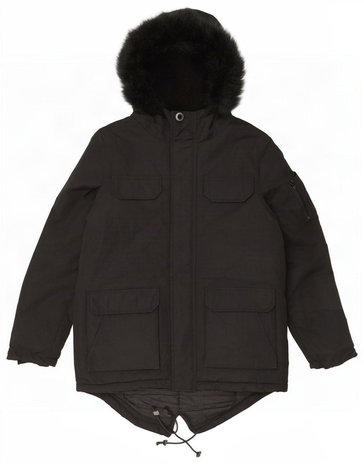 Bellfield Ανδρικό μπουφάν Parka με κουκούλα UK 38 Medium Μαύρο Πολυεστέρας