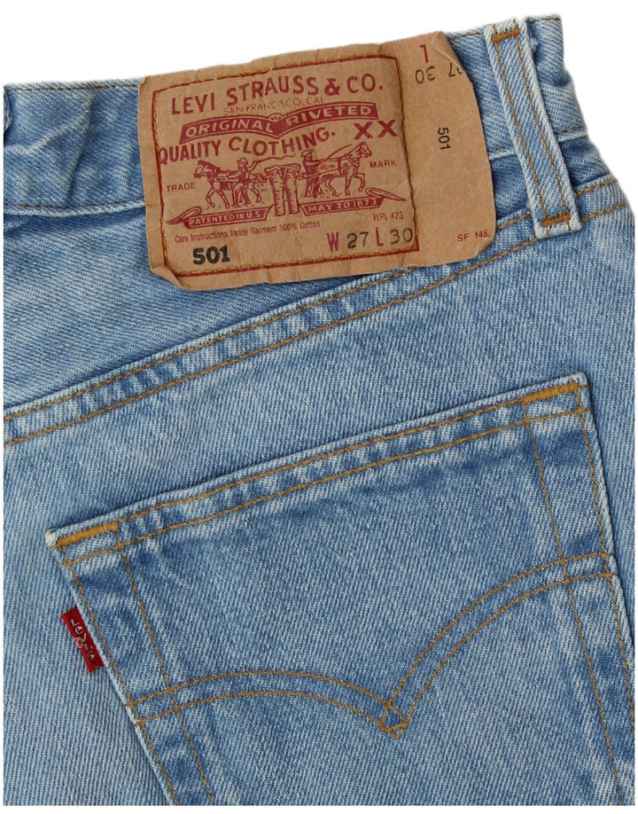Γυναικείο 501 τζιν σορτς LEVI'S W27 Small μπλε ριγέ Classic
