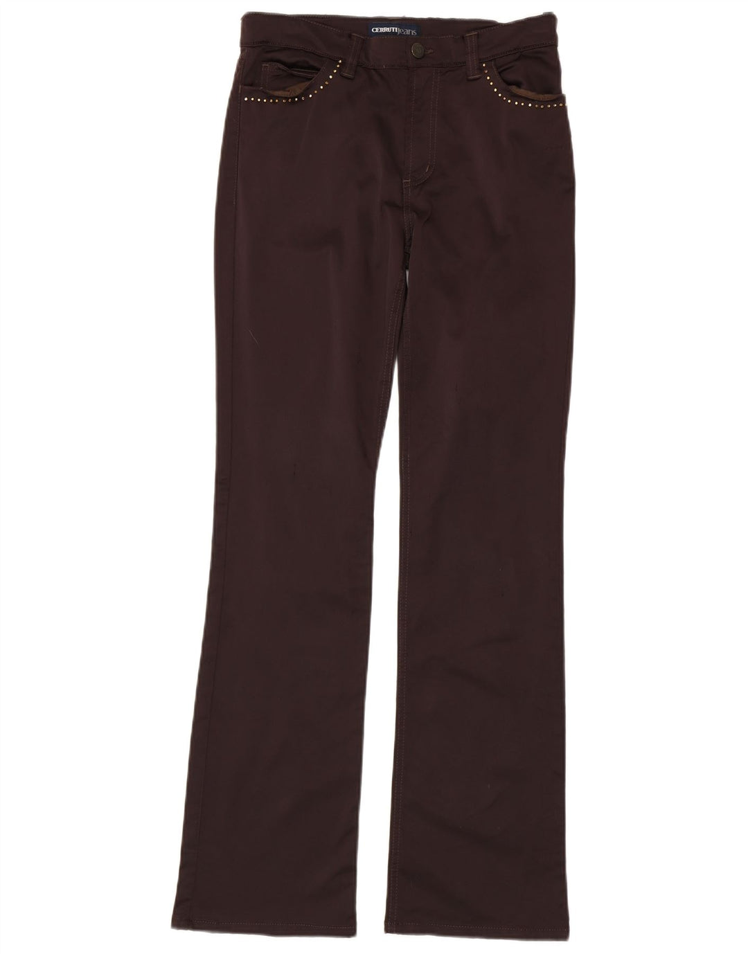 Cerruti 1881 Γυναικεία Bootcut Casual Παντελόνι W28 L31 Καφέ Πολυαμίδιο