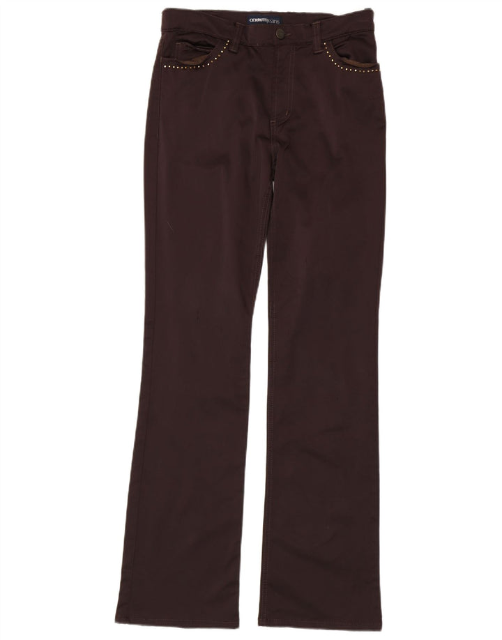Cerruti 1881 Γυναικεία Bootcut Casual Παντελόνι W28 L31 Καφέ Πολυαμίδιο