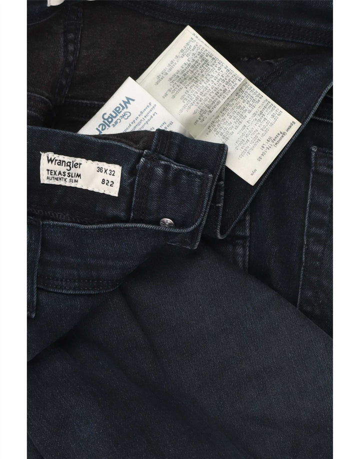 Wrangler Ανδρικό Texas Slim Jeans W36 L32 Navy Blue Cotton