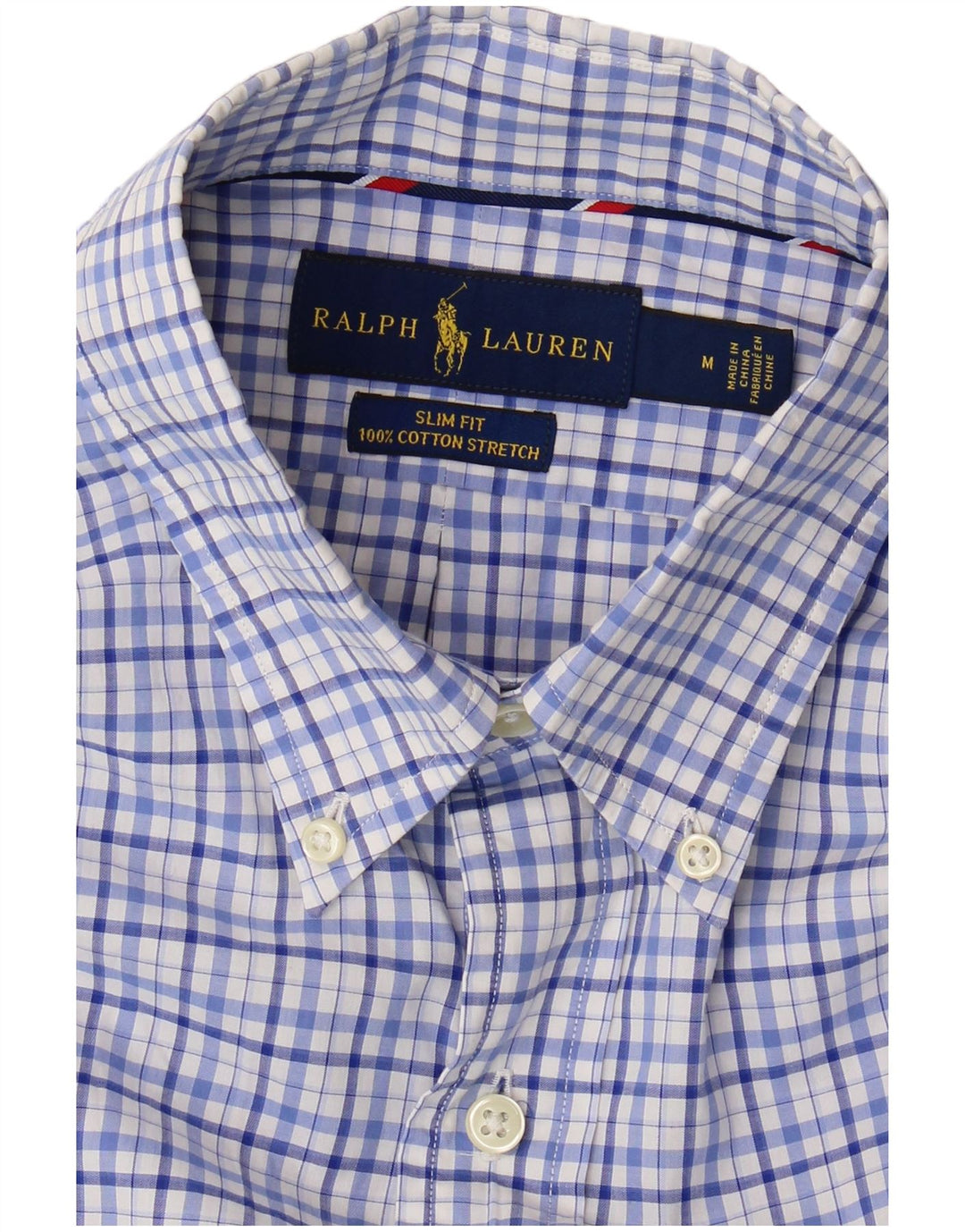 Ανδρικό πουκάμισο Ralph Lauren με λεπτή εφαρμογή, μεσαίο μπλε βαμβακερό