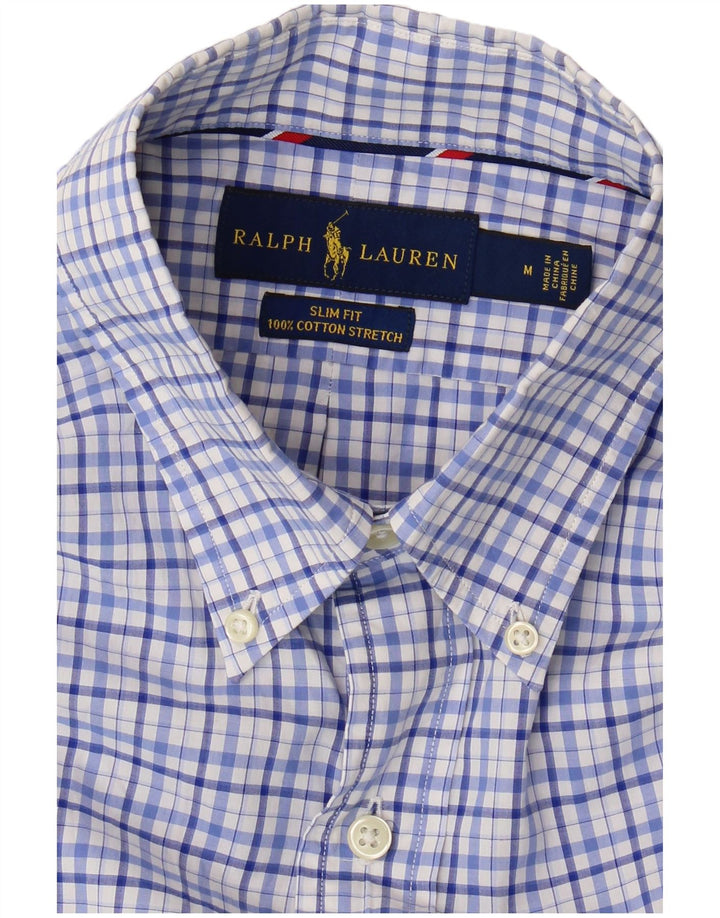 Ανδρικό πουκάμισο Ralph Lauren με λεπτή εφαρμογή, μεσαίο μπλε βαμβακερό