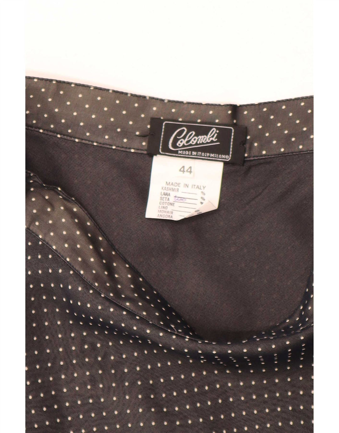 Vintage γυναικεία φούστα A-Line IT 44 Medium W28 Μαύρο με στίγματα μετάξι
