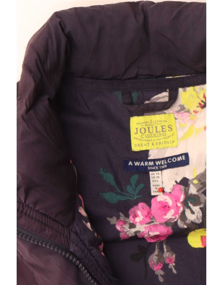 Joules Γυναικείο padded Gilet UK 14 Large Navy Blue Polyester