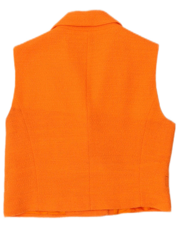 Γυναικείο Zara Crop Διπλό Γιλέκο UK 14 Medium Orange