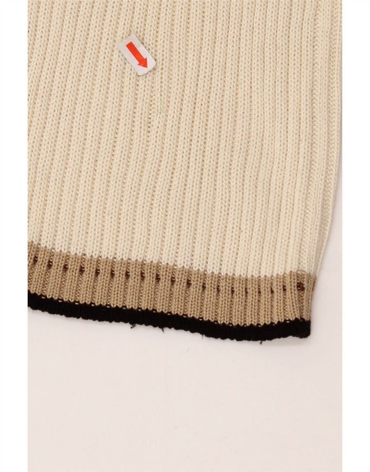 CERRUTI 1881 Γυναικείο πουλόβερ ζακέτα UK 12 Βαμβακερό μεσαίο υπόλευκο