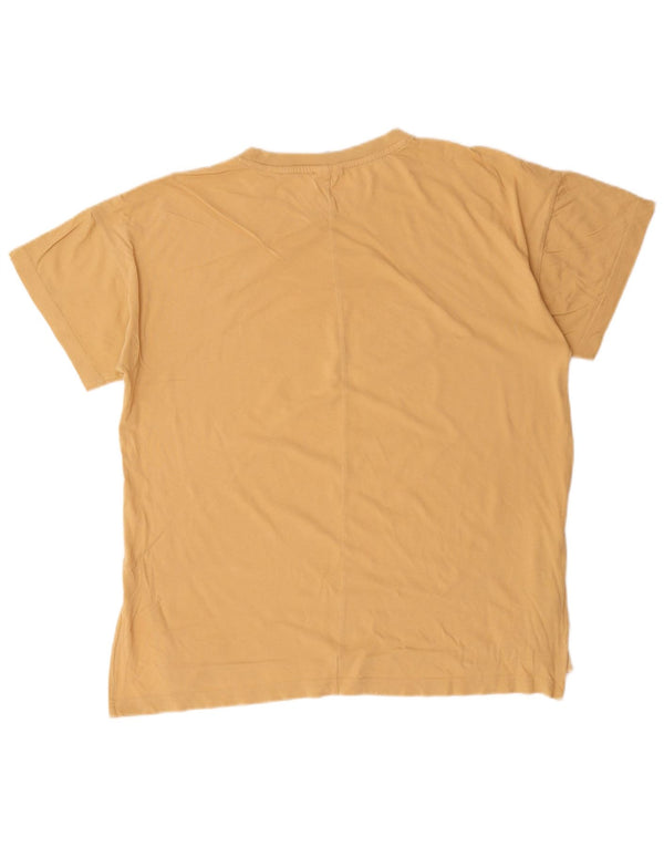 Γυναικείο γραφικό μπλουζάκι Reebok Top UK 20/22 XL Μπεζ βαμβακερό