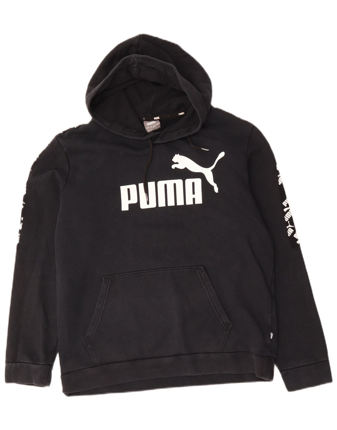 Ανδρικό γραφικό κουκούλα Puma, μεσαίο μαύρο βαμβακερό