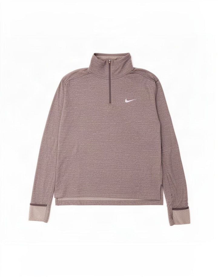 Ανδρική φόρμα Nike Dri Fit με φερμουάρ πουλόβερ στο επάνω μέρος από μεσαίο γκρι πολυεστέρα