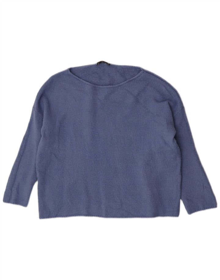 Zara Γυναικείο πουλόβερ με λαιμόκαυστο UK 14 Medium Blue