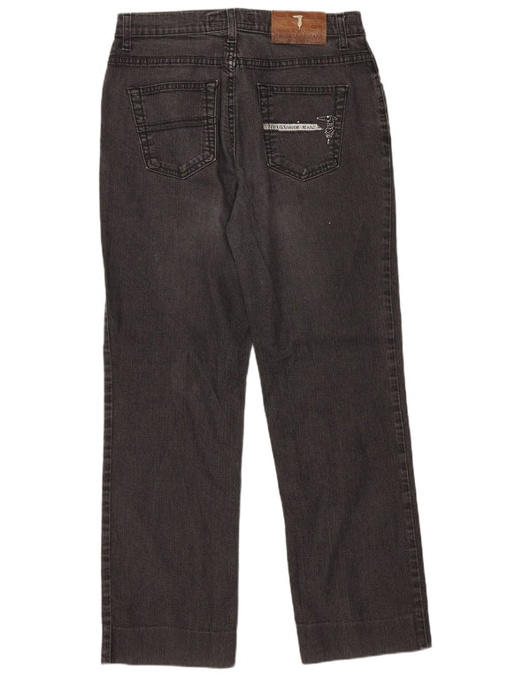 Trussardi Γυναικεία Straight Jeans UK 10 Small W27 L27 Grey Cotton