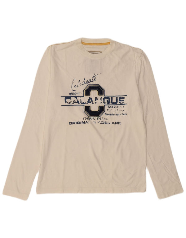 THINK PINK Ανδρικό γραφικό τοπ μακρυμάνικο XL από λευκό βαμβακερό