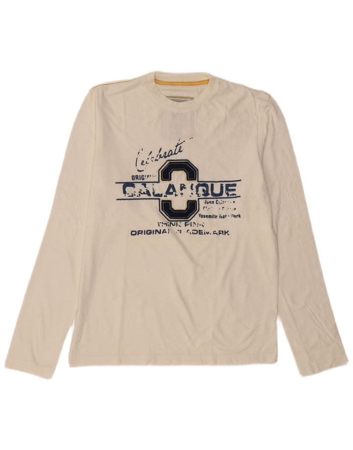 THINK PINK Ανδρικό γραφικό τοπ μακρυμάνικο XL από λευκό βαμβακερό