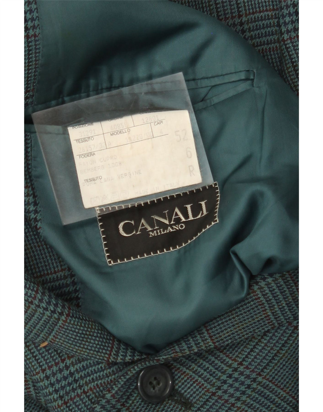 CANALI Ανδρικό σακάκι σακάκι με 2 κουμπιά IT 52 XL Μπλε Houndstooth Μαλλί