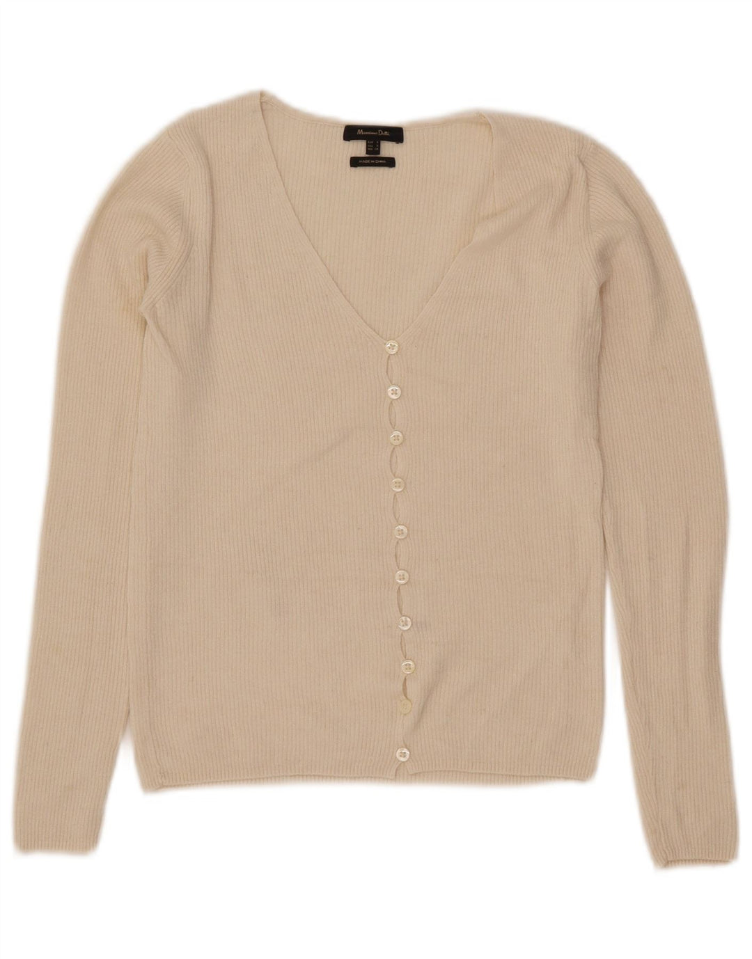 Massimo Dutti Γυναικείο πουλόβερ Crop Cardigan UK 8 Small Off White