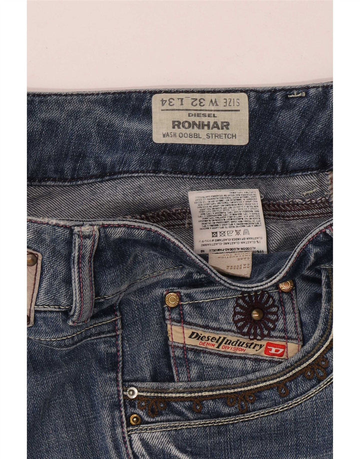 Diesel Γυναικείο Ronhar Straight Jeans W32 L34 Μπλε βαμβακερό