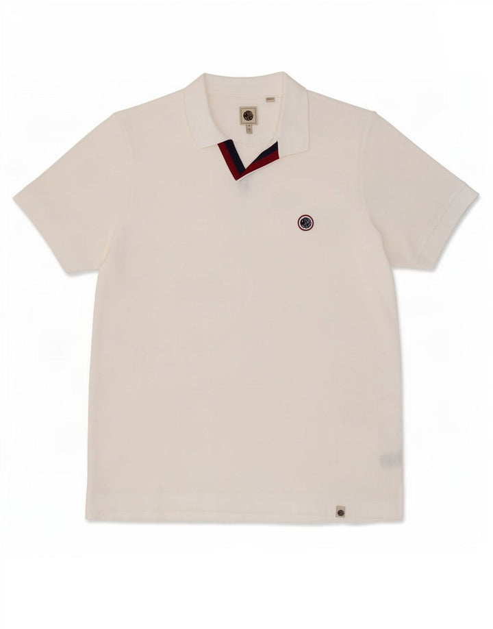 Pretty Green Ανδρικό Πόλο Μπλουζάκι XL Λευκό βαμβακερό