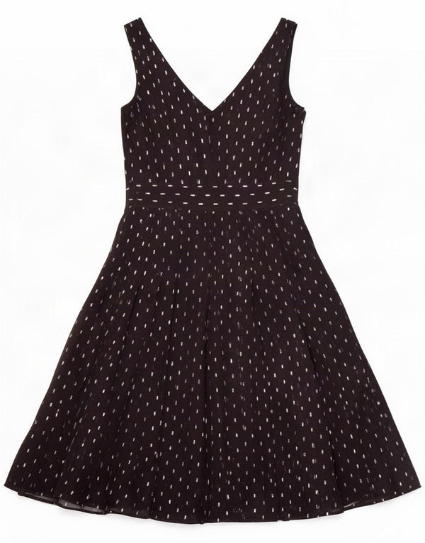 Laura Ashley Γυναικείο αμάνικο φόρεμα A-Line UK 10 Small Navy Blue Geometric