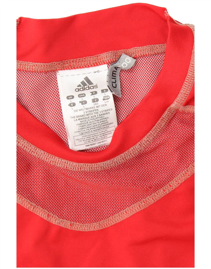 Ανδρικό T-Shirt Adidas Climacool Top Large Red Colourblock Πολυεστέρας