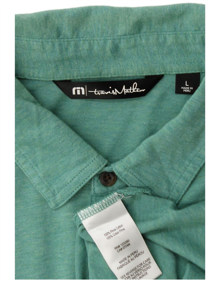 Ανδρικό πουκάμισο πόλο Travis Mathew μεγάλο πράσινο βαμβακερό