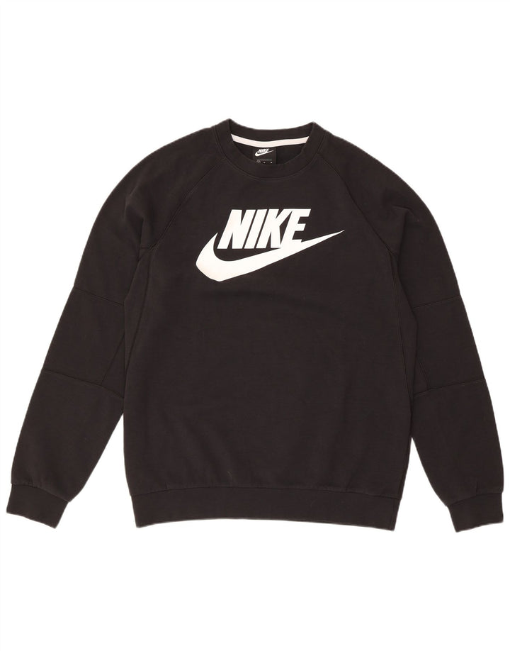 Ανδρικό γραφικό φούτερ Nike, μεσαίο μαύρο βαμβακερό