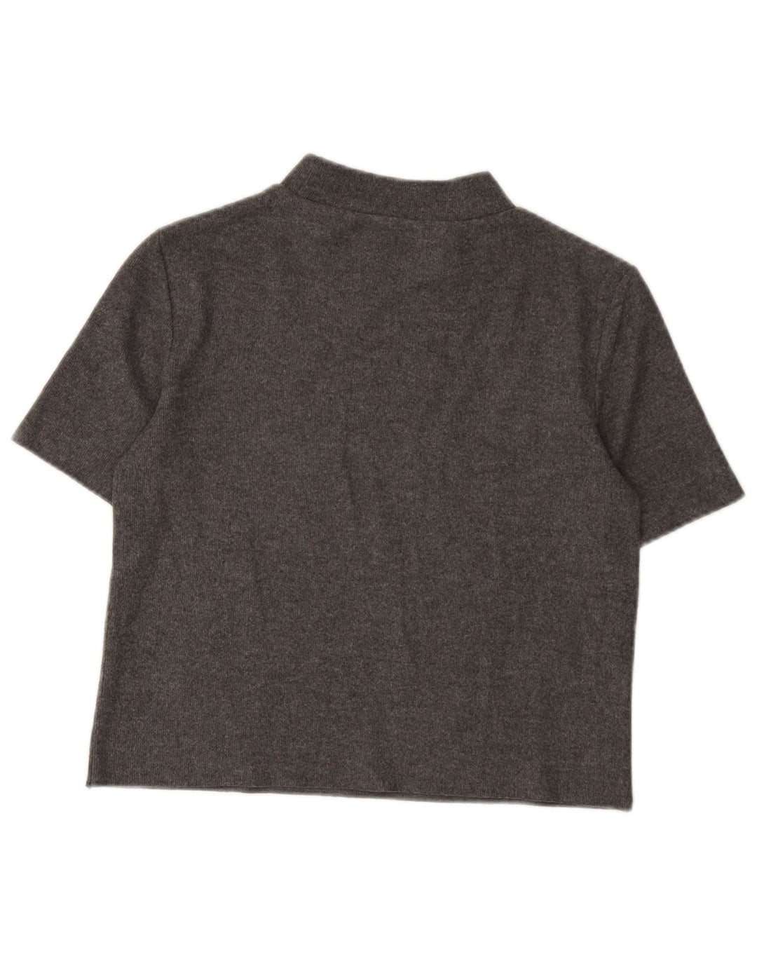 Zara Γυναικείο T-Shirt Crop Top UK 10 Small Grey Polyester