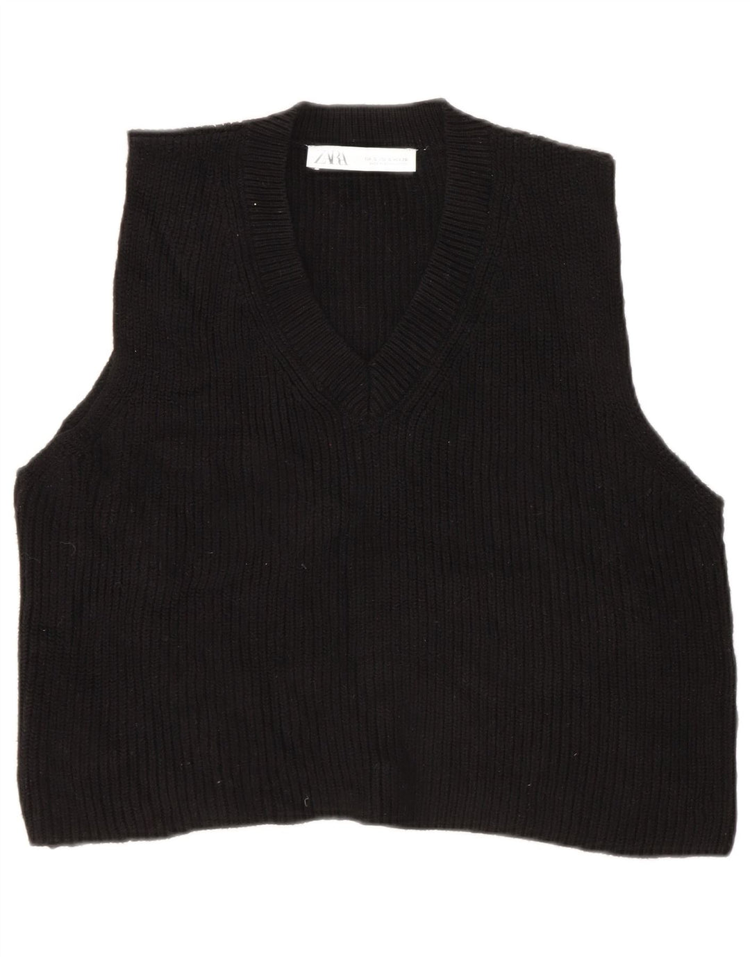 Zara Γυναικείο γιλέκο Crop Tank Top UK 10 Small Black