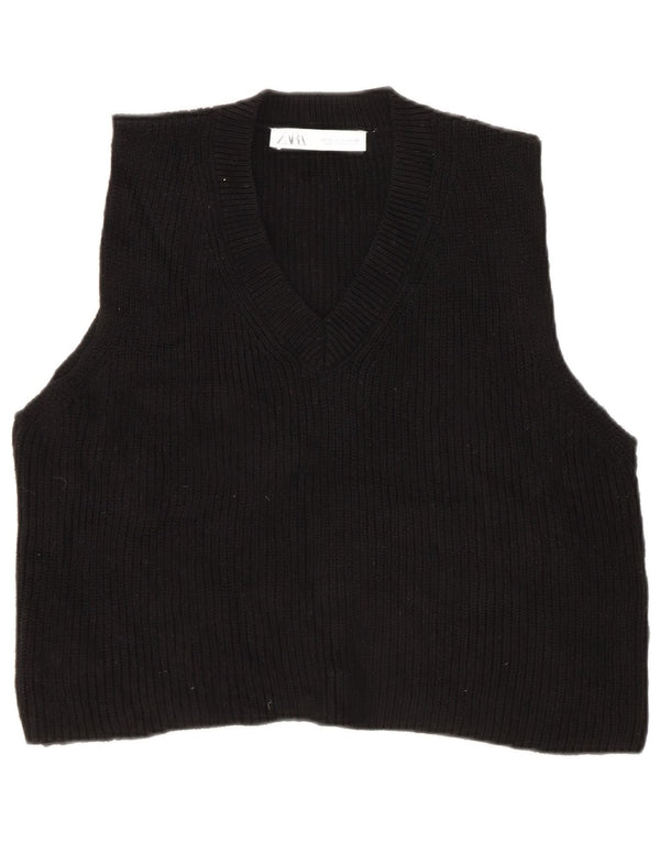 Zara Γυναικείο γιλέκο Crop Tank Top UK 10 Small Black