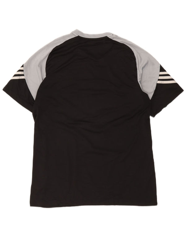 Ανδρικό γραφικό μπλουζάκι Adidas Climalite Top Large μαύρο χρώμα πολυεστέρα