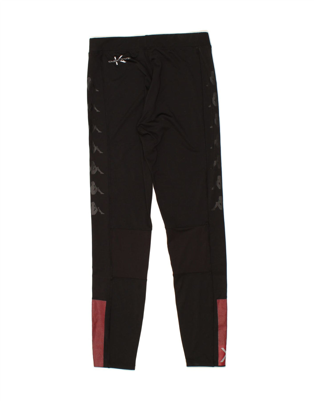 KAPPA Womens Graphic Leggings UK 14 Medium Black Polyester Vintage Kappa and Second-Hand Kappa from Messina Hembry 