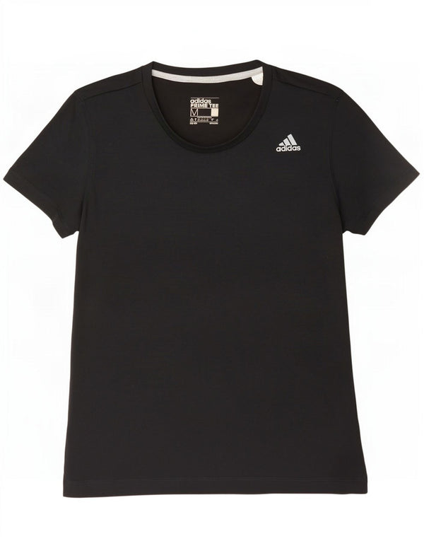 Adidas Γυναικείο T-Shirt Top UK 12/14 Μεσαίο Μαύρο Πολυεστέρας