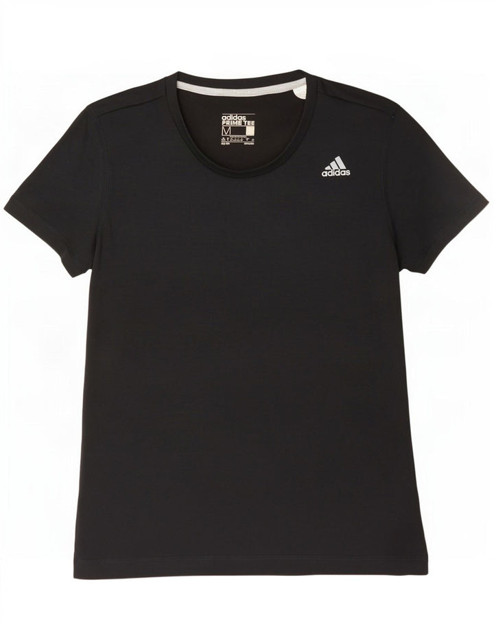 Adidas Γυναικείο T-Shirt Top UK 12/14 Μεσαίο Μαύρο Πολυεστέρας