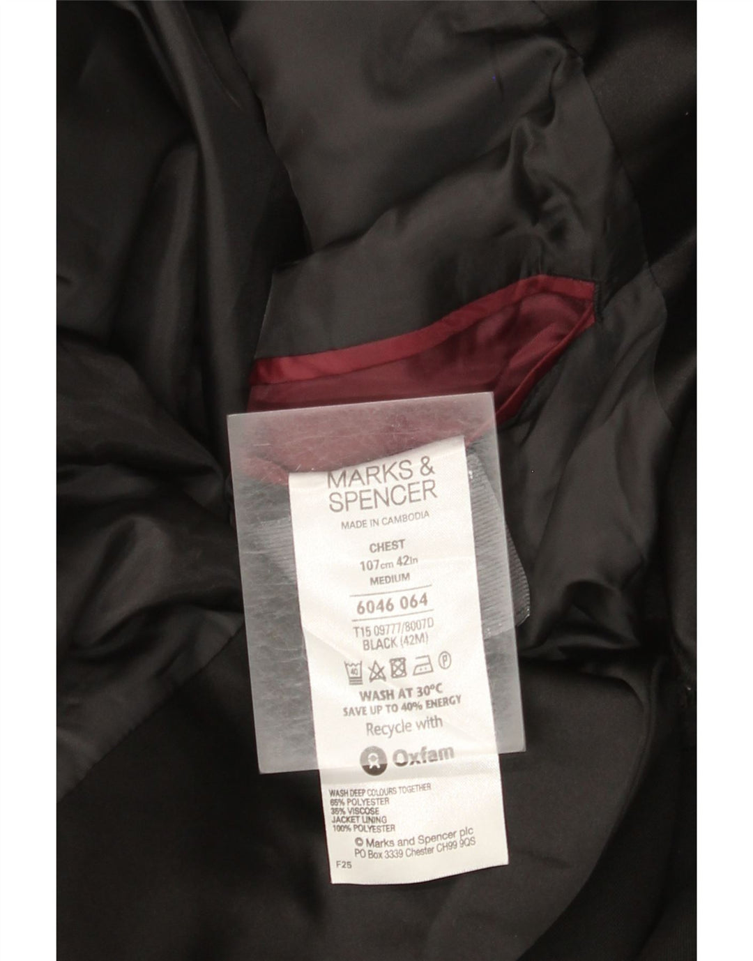 Marks & Spencer Ανδρικό σακάκι blazer 2 κουμπιών UK 38 μεσαίο μαύρο πολυεστέρα