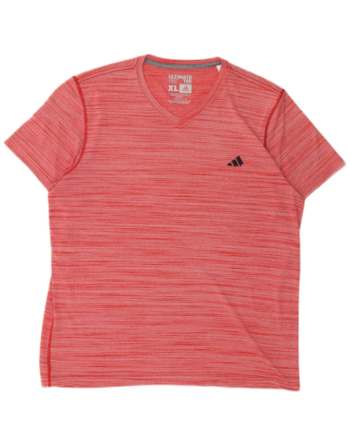 Ανδρικό T-Shirt Adidas Top XL κόκκινο ριγέ πολυεστέρα