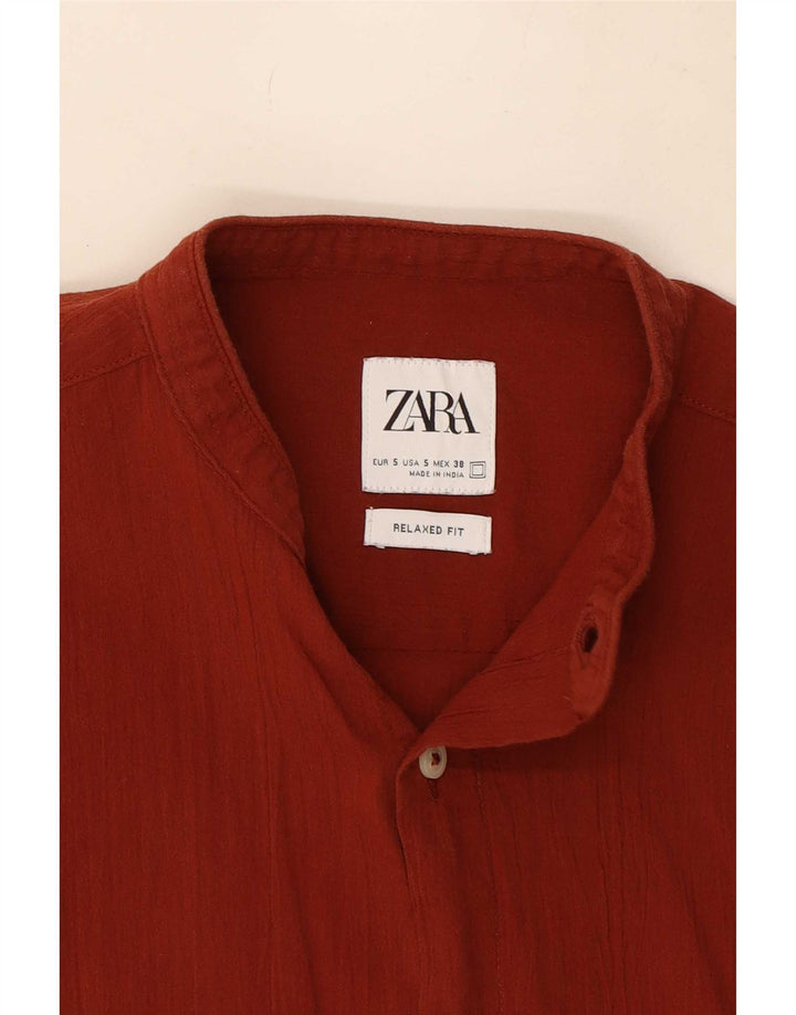 Zara Ανδρικό πουκάμισο Relaxed Fit Small Maroon