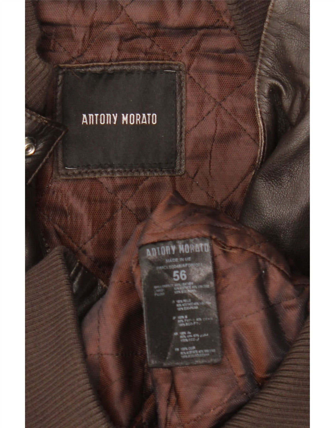 Antony Morato Ανδρικό Δερμάτινο Μπουφάν UK 40 Large Brown Δερμάτινο