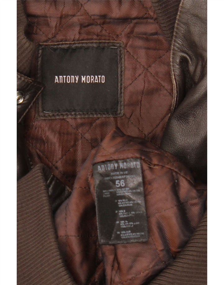 Antony Morato Ανδρικό Δερμάτινο Μπουφάν UK 40 Large Brown Δερμάτινο