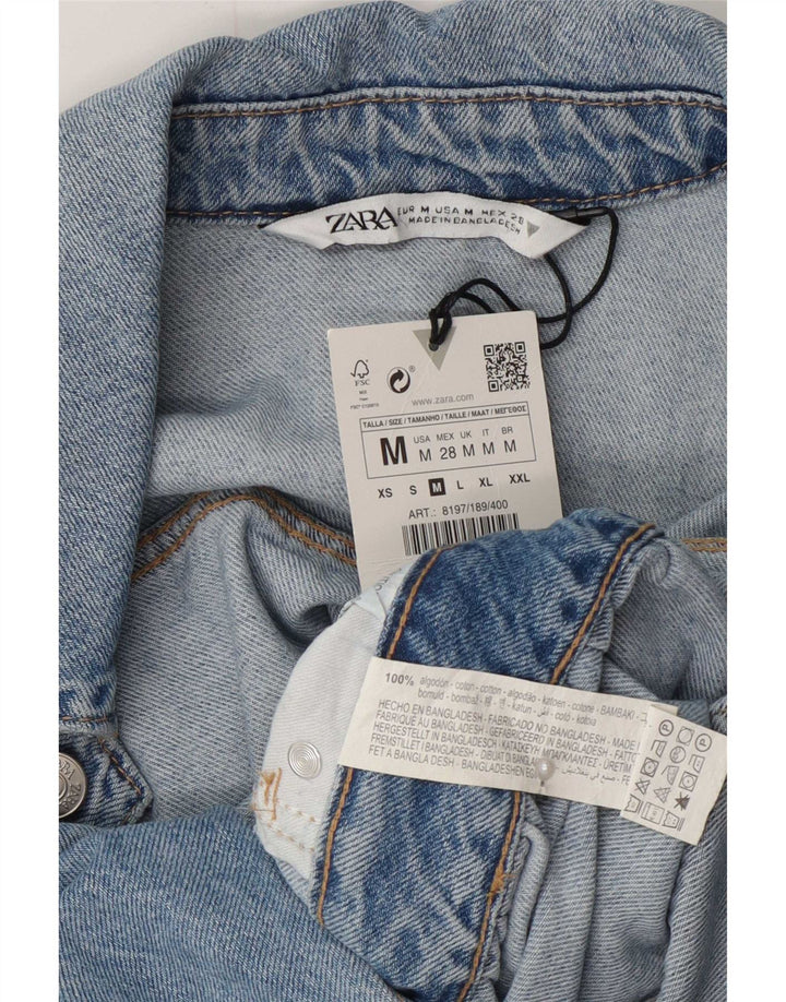 Zara Γυναικείο Τζιν Playsuit UK 12 μεσαίο μπλε βαμβακερό