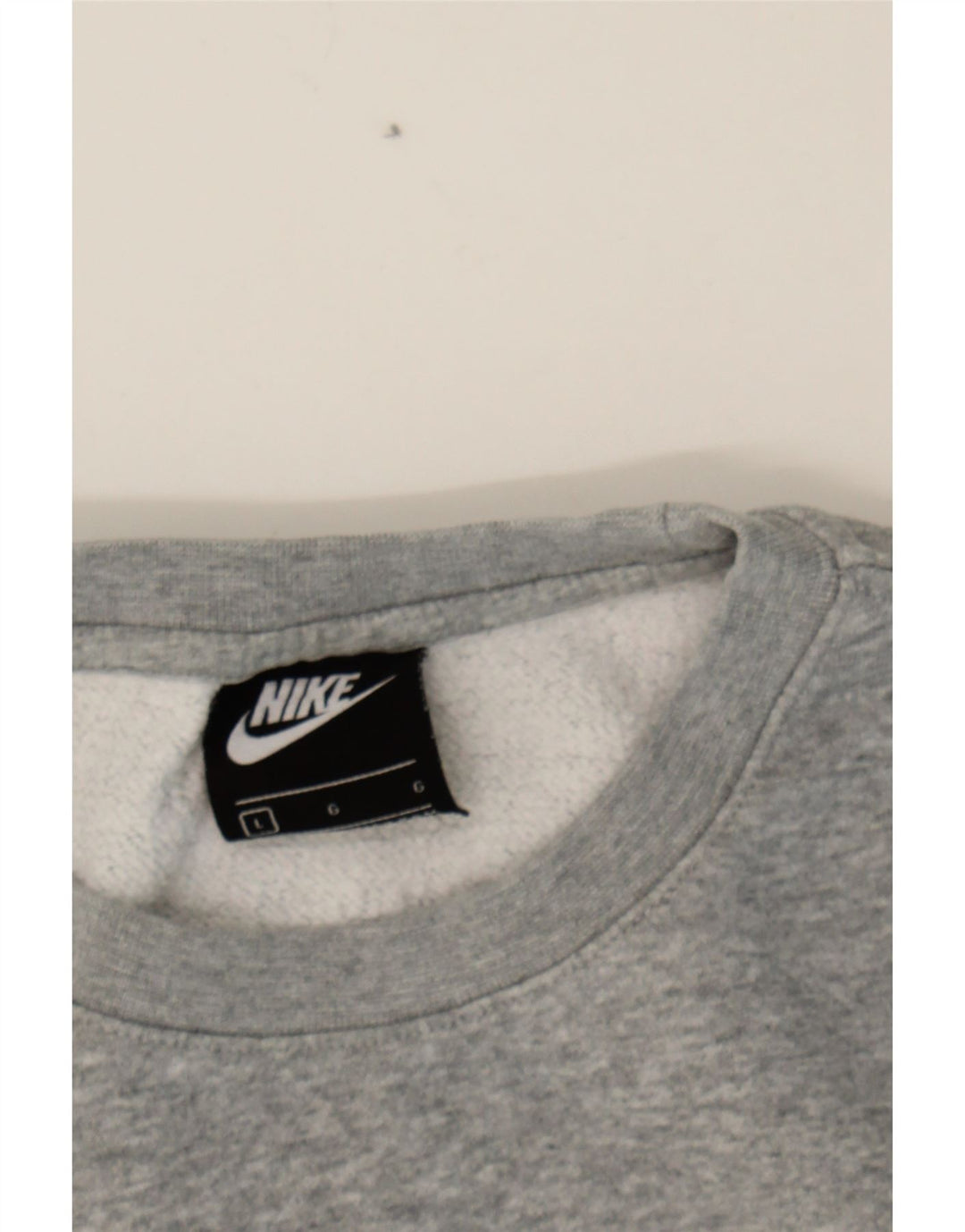 NIKE Womens Oversized Sweatshirt Jumper UK 16 Large Grey Cotton Vintage Nike and Second-Hand Nike from Messina Hembry 