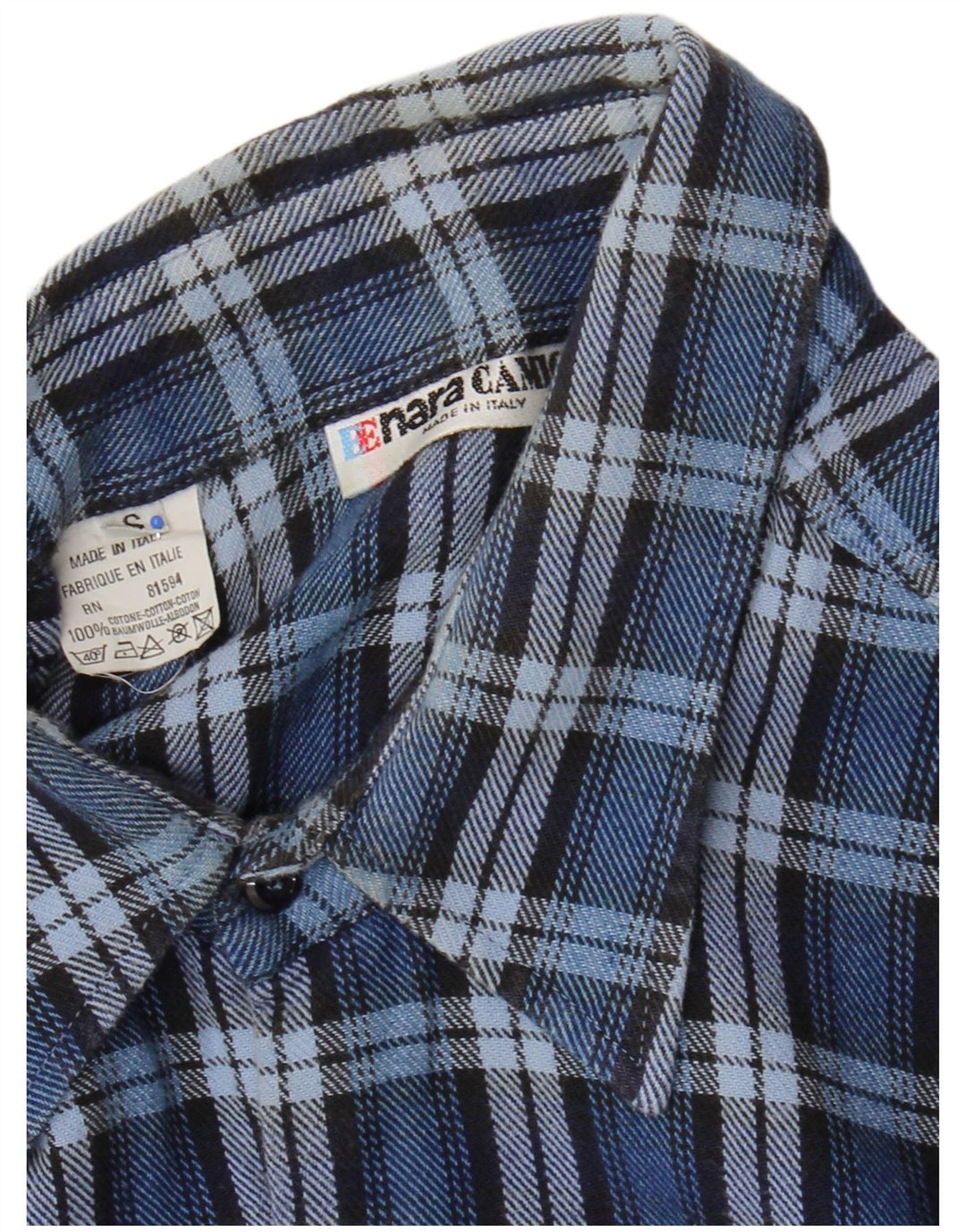 Ανδρικό φανελένιο πουκάμισο Enara Camice Small Blue Check Cotton