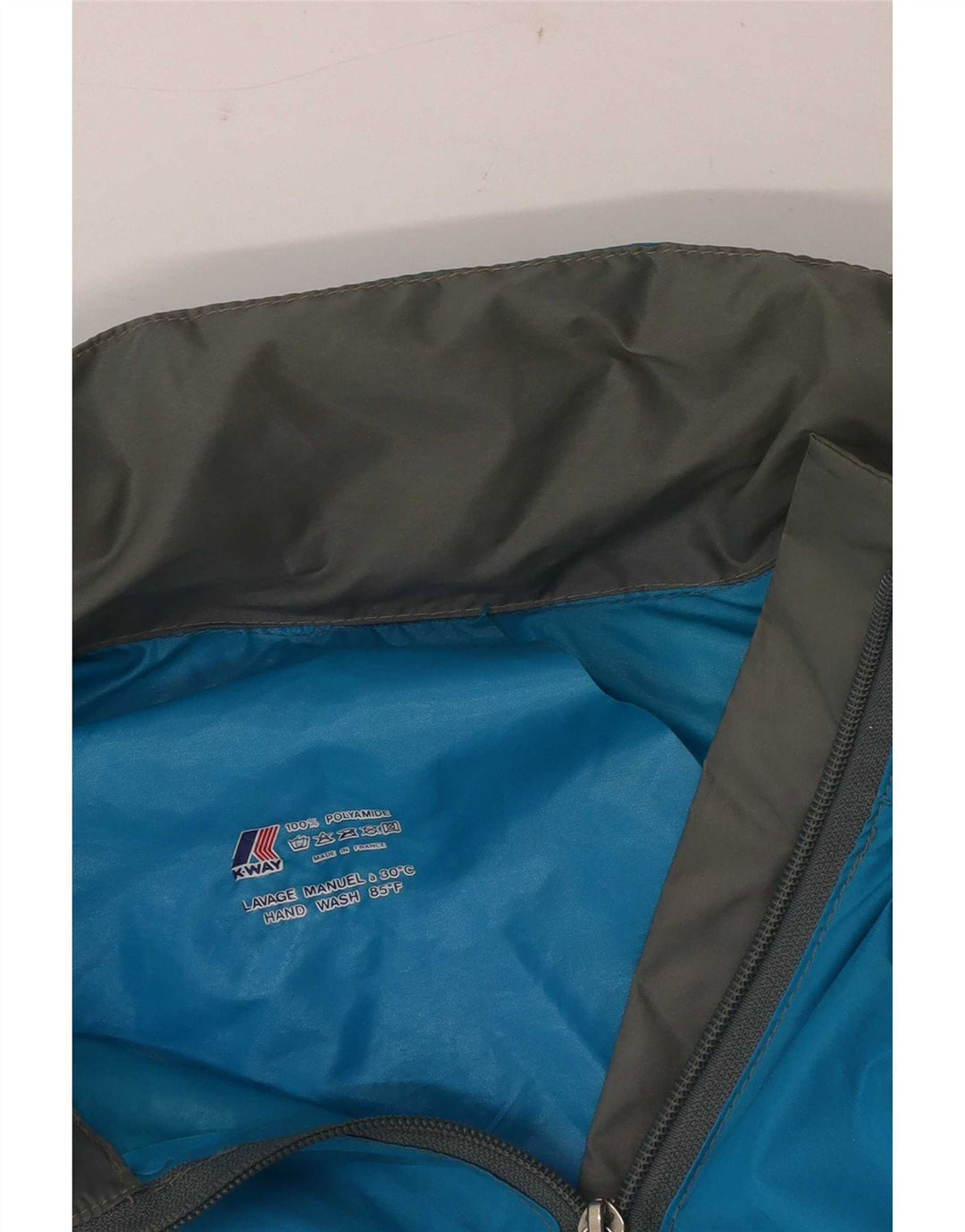 K-Way Ανδρικό μπουφάν βροχής UK 40 Large Blue Colourblock Polyamide