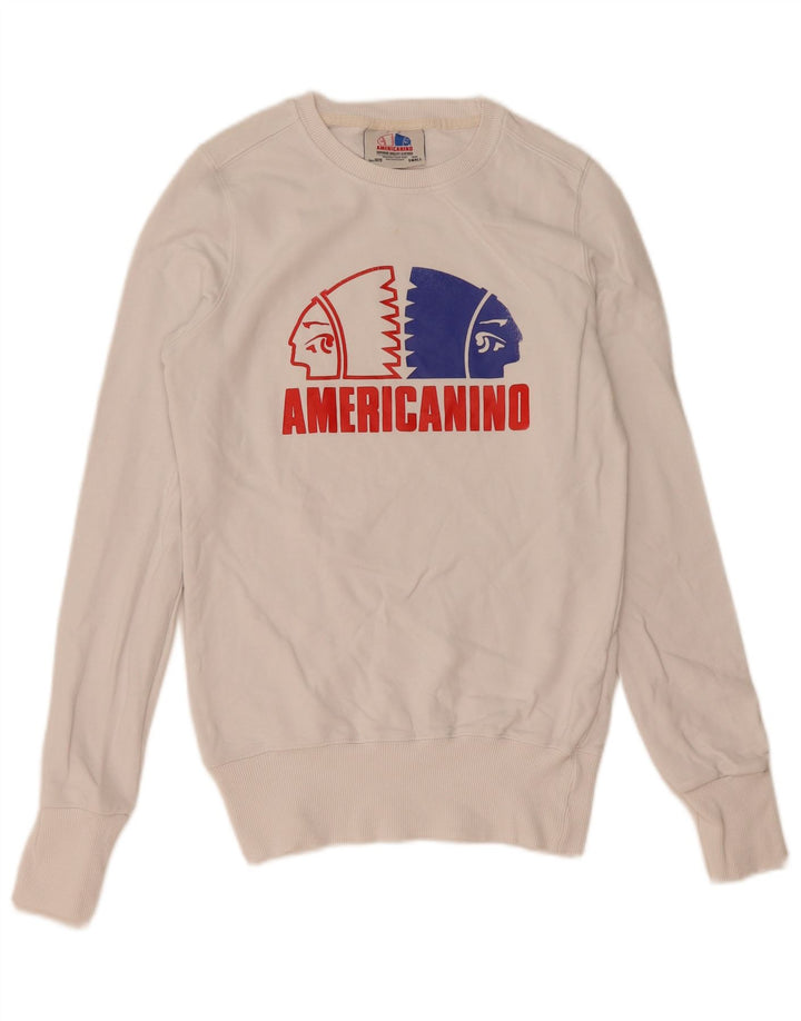Ανδρικό γραφικό φούτερ Americanino Jumper Μικρό λευκό βαμβακερό